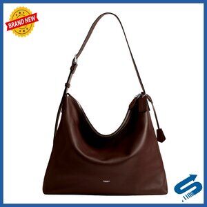 Large Leather Messenger Bag with Adjustable Strap for iPad